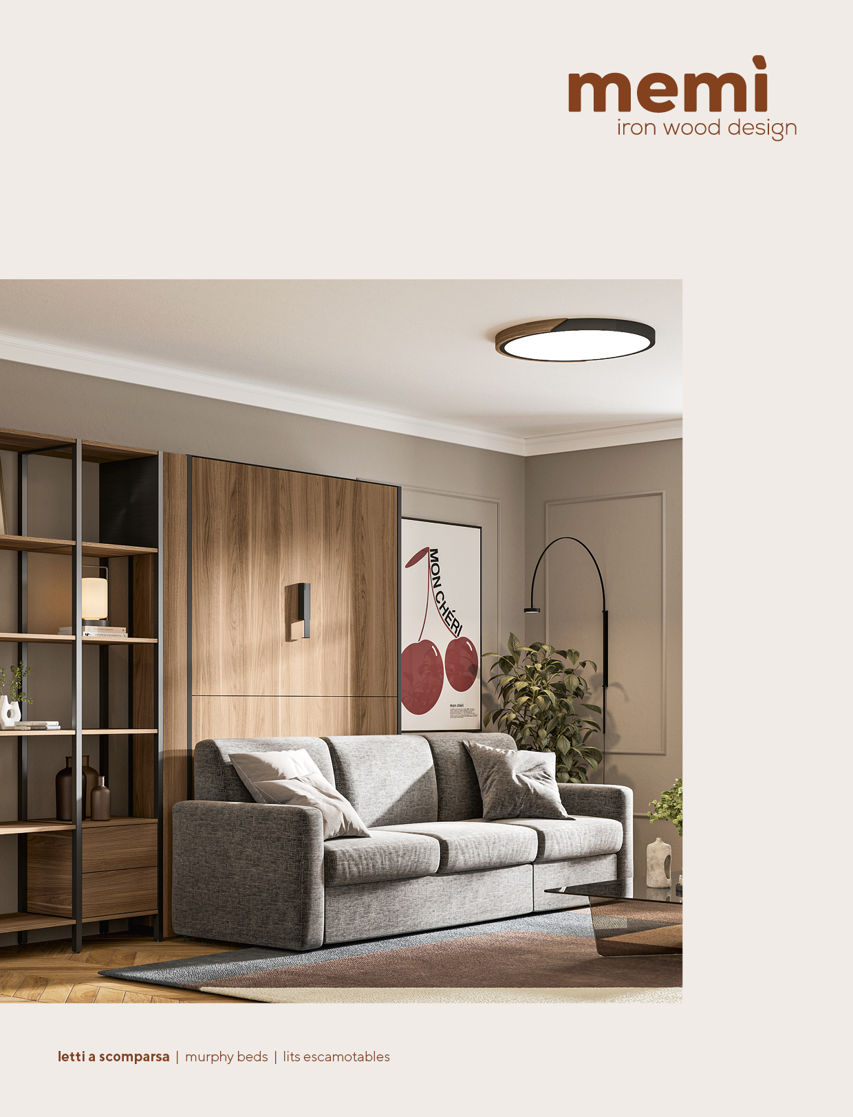 Copertina catalogo Memì con sistemi di letti a scomparsa e arredi salvaspazio