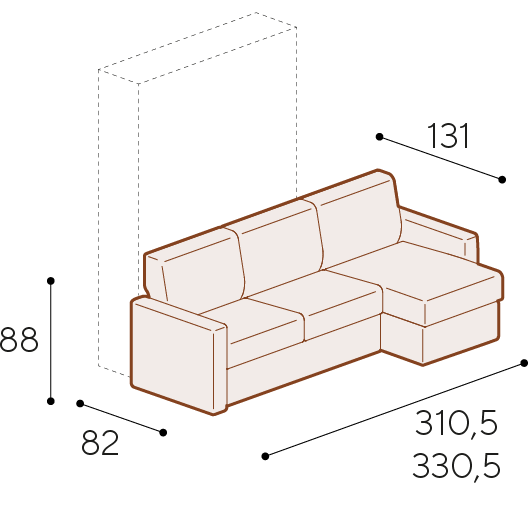 Modularità divano Combo con braccioli 17 cm e penisola