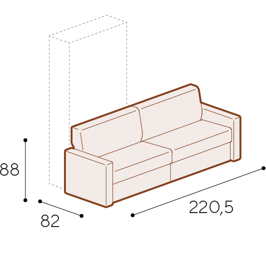 Poltrona Combo modulare con braccioli da 17 cm e seduta aggiuntiva