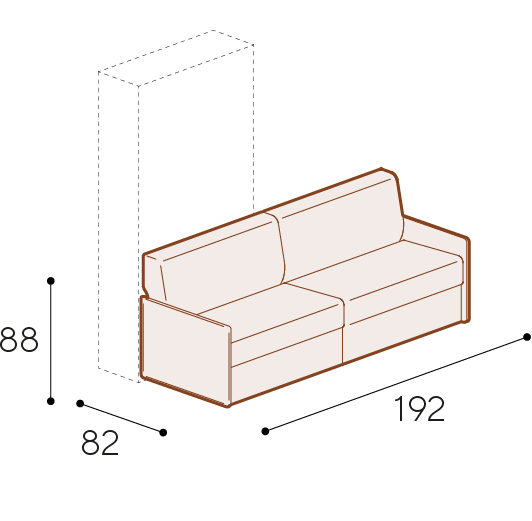 Poltrona Combo modulare con braccioli da 2,5 cm e seduta aggiuntiva