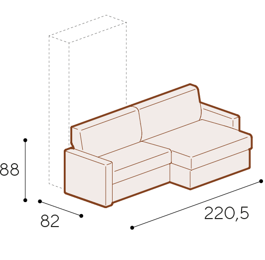 Poltrona Combo modulare con braccioli da 17 cm e penisola