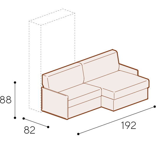 Poltrona Combo modulare con braccioli da 2,5 cm e penisola