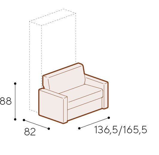 Poltrona Combo modulare con braccioli da 17 cm